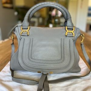Chloe Marcie Medium Bag in Gray Calfskin